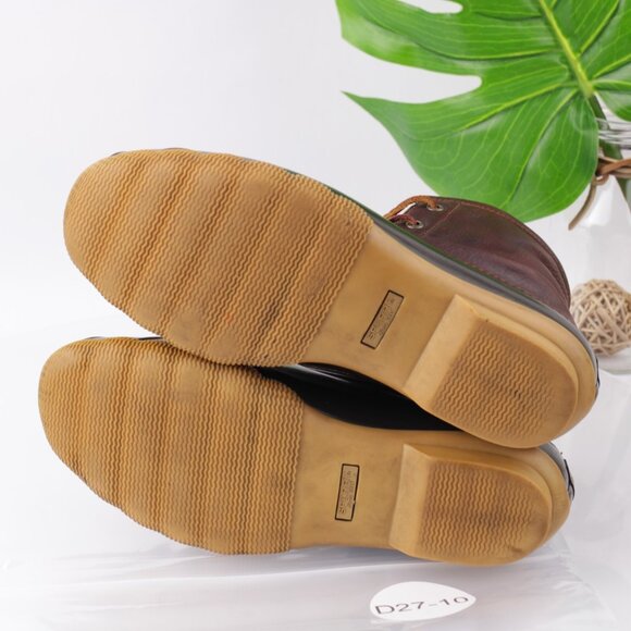 Sperry Womens Saltwater Duck Boot Size 9 Waterproof Black Brown Leather Rubber - Picture 8 of 12